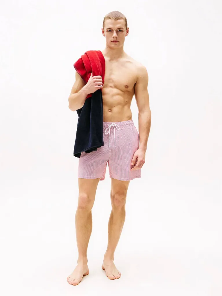 Short de Bain Tommy Hilfiger Rayé rouge et blanc à Dieppe 