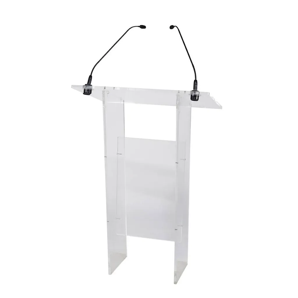 Pupitre plexiglass avec 2 micros col-de-cygne