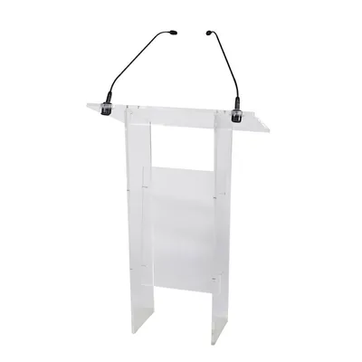 Pupitre plexiglass avec 2 micros col-de-cygne