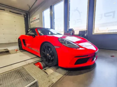 Passage au banc de puissance Porsche Boxster 718 2.0T 300cv - Banc de puissance 4 roues motrices PACA - Test puissance sur banc