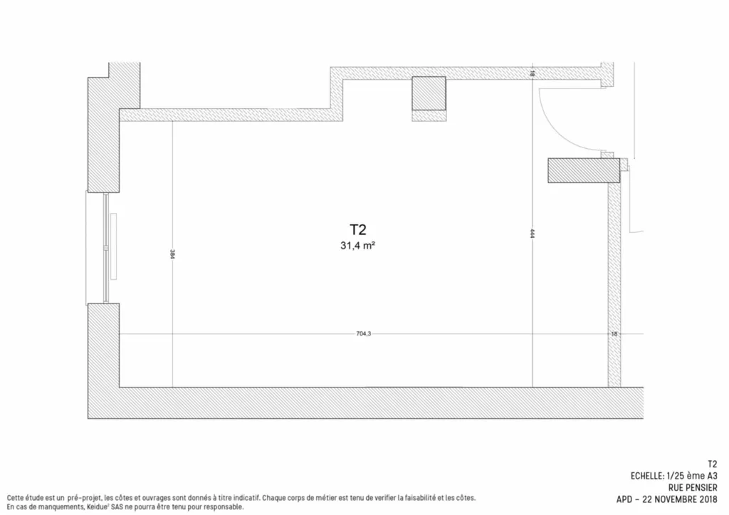 Vente de 2 appartements en plateau à aménager dans un immeuble art déco avec ascenseur dans la rue Pensier à Lyon 8