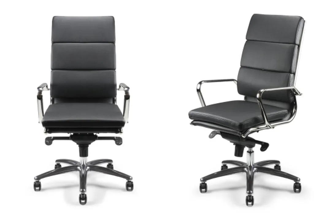 Fauteuil EVAN-H haut dossier ergonomique en cuir noir pour bureaux professionnels :  Performance & confort Région PACA