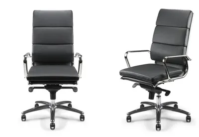 Fauteuil EVAN-H haut dossier ergonomique en cuir noir pour bureaux professionnels :  Performance & confort Région PACA