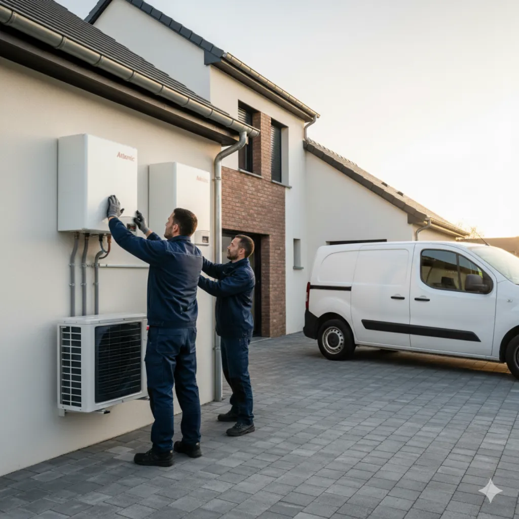 Pompe à chaleur air eau Atlantic : installation à Libourne par artisan certifié RGE QualiPAC et entretien annuel inclus