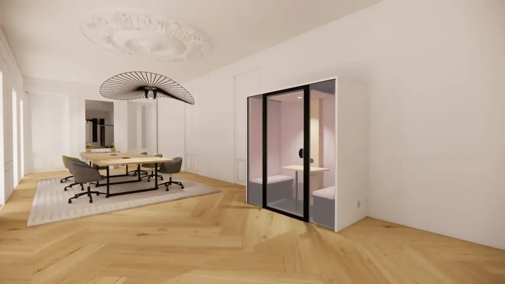 Cabine téléphonique acoustique installée dans un bureau à Alès  dans le GARD