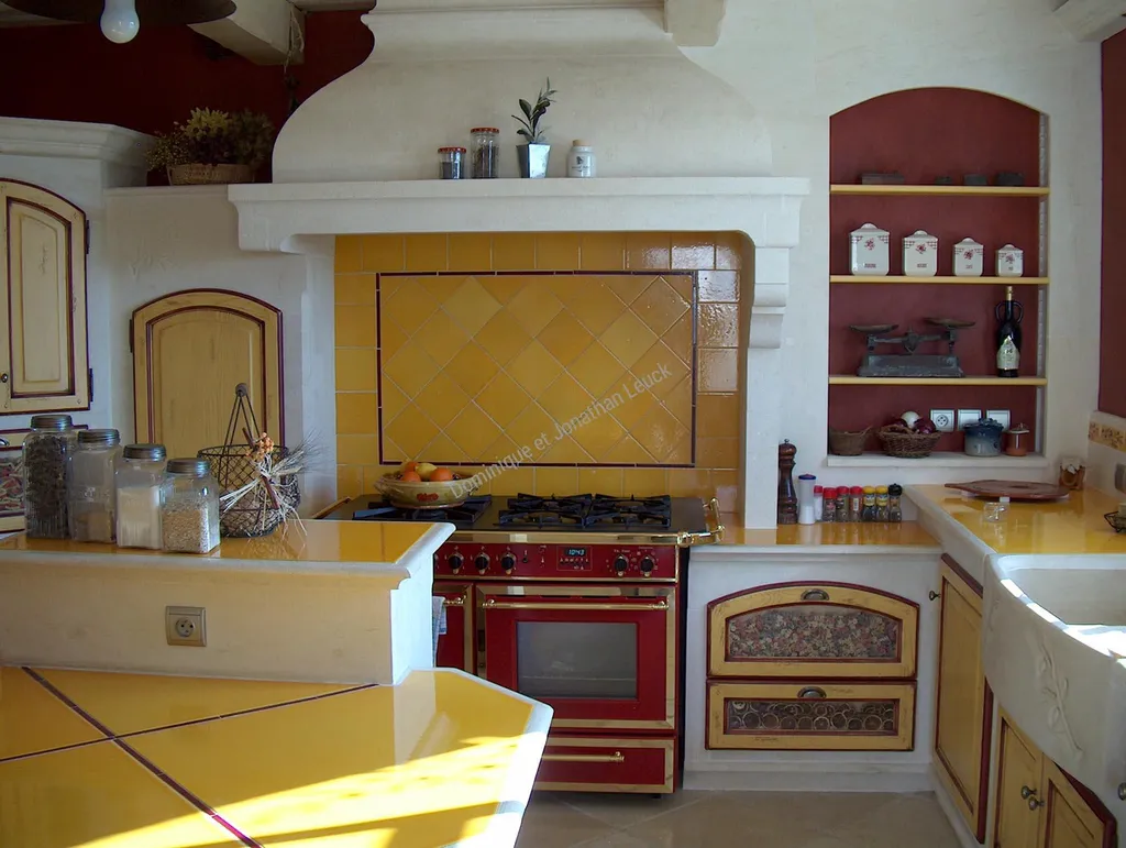 Cuisine en pierre blanche d'Estaillades