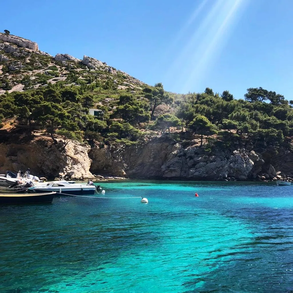 Turquoise water in the Calanques of Marseille
