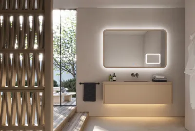 À Rouen, le miroir DUOMO fait sensation dans les salles de bains contemporaines.