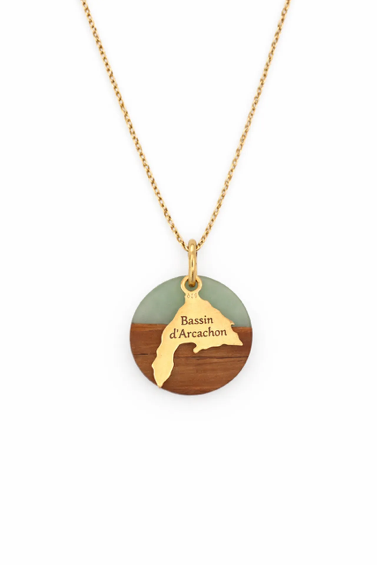 Collier carte Bassin d’Arcachon bijou régional élégant chez Or Ligne La Teste