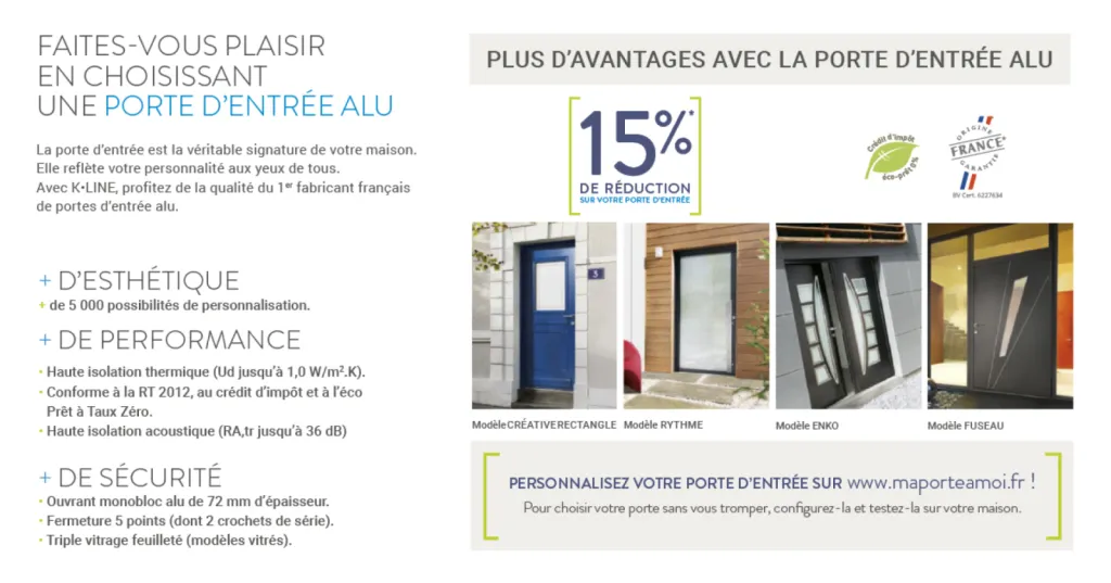 installation de portes d'entrée aluminium sur mesure salon de provence