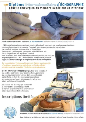 Docteur Julien Beldame, chirurgien orthopédiste à l'ICP Paris, à Amiens et à Dieppe, vous propose du vous inscrire au DIU d'écho-chirurgie orthopédique pour 2024