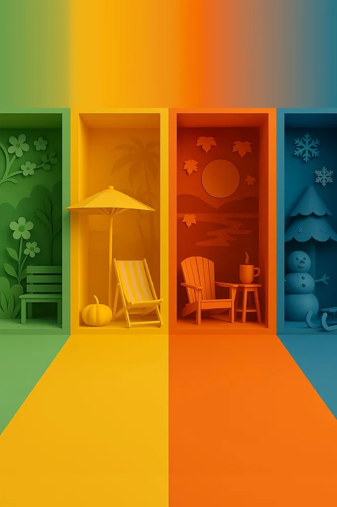 Décors évènementiels modulables insta boxes 4 Saisons Printemps, été, automne, hiver by Pictiz 