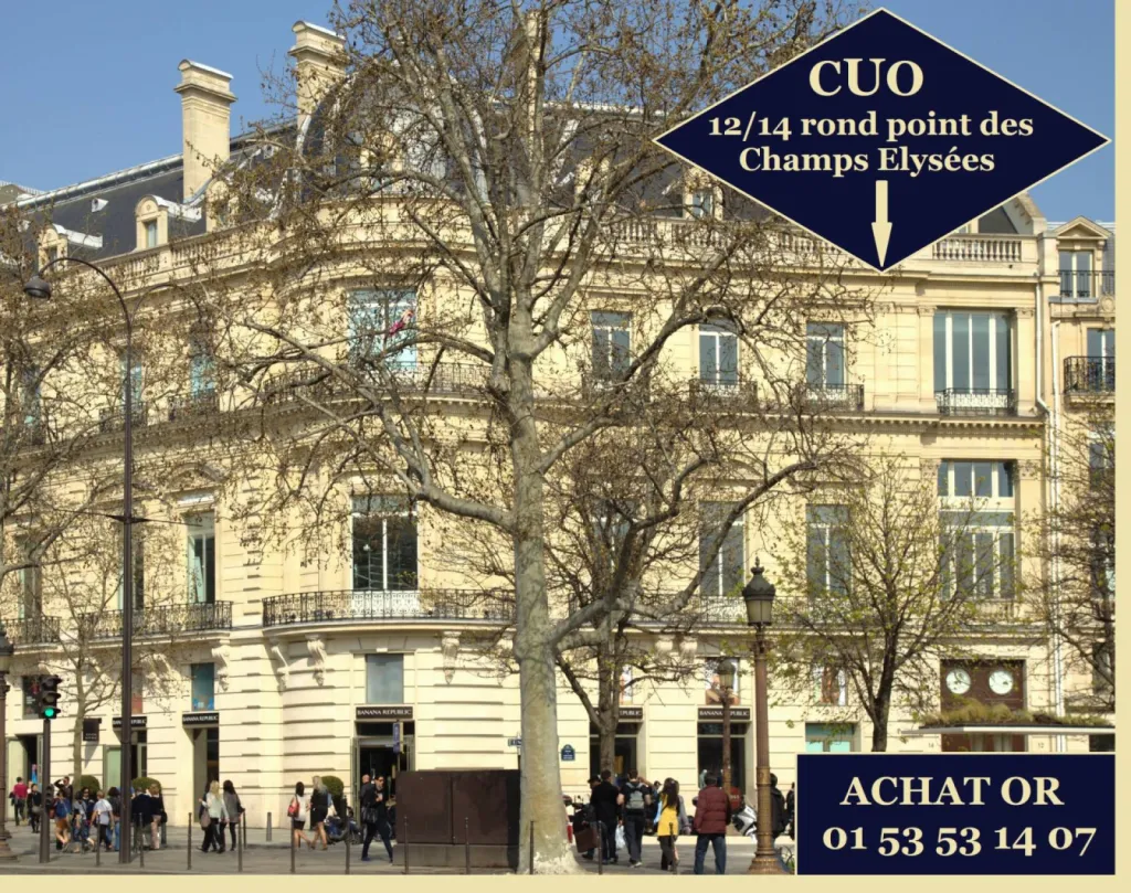 achat or champs Élysées 75008 Paris comptoir universel de l'or