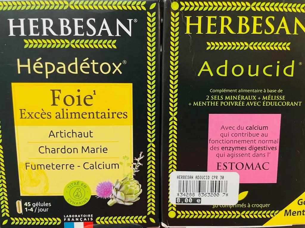 HEPADETOX et ADOUCID estomac herbesan à marseille