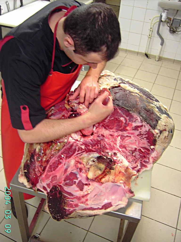 Désosse d'une cuisse de boeuf charolaise 
