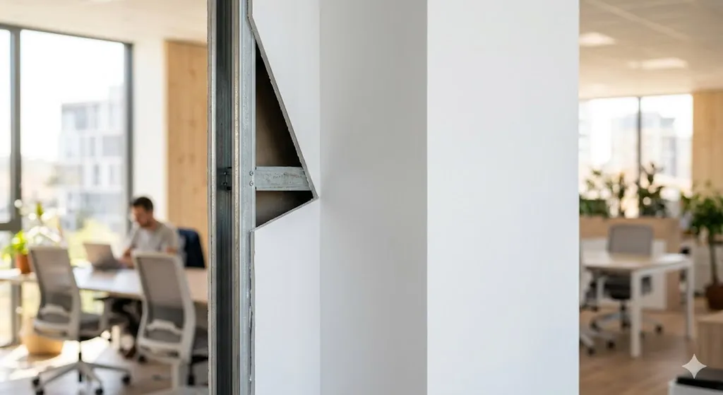 Pose de cloisons en plaques de plâtre BA13 et doublage thermique pour aménagement de bureaux à Saint-Gély-du-Fesc