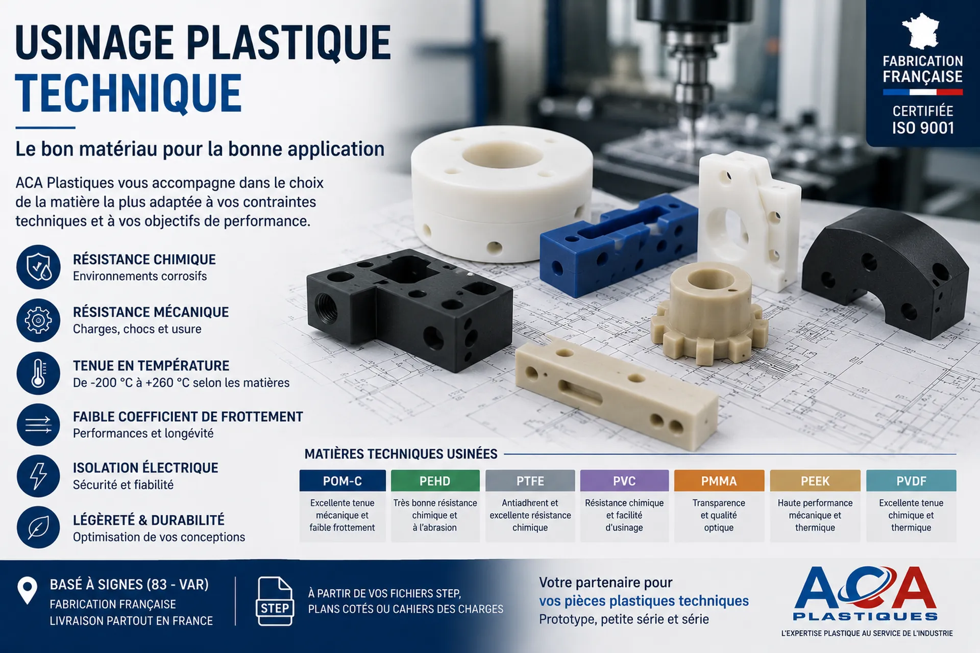 usinage sur mesure de plastique technique par aca plastiques expert en usinage de précision depuis plus de 30 ans
