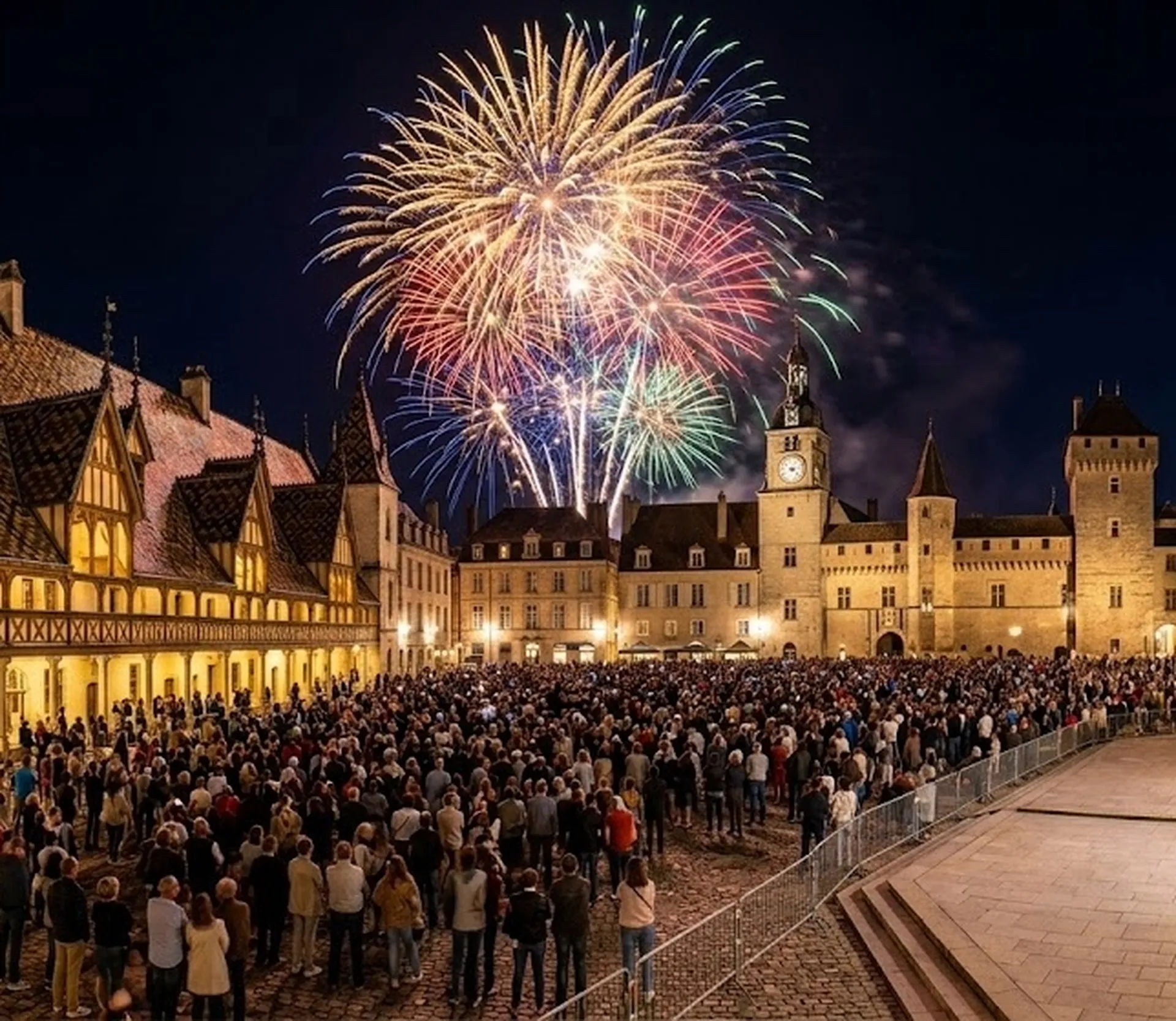 Spectacle pyrotechnique nocturne clé en main pour municipalité