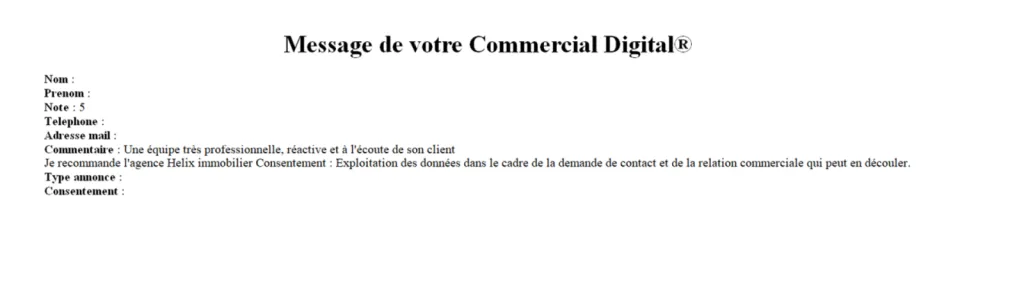 Avis client recommandation Helix Le Pecq