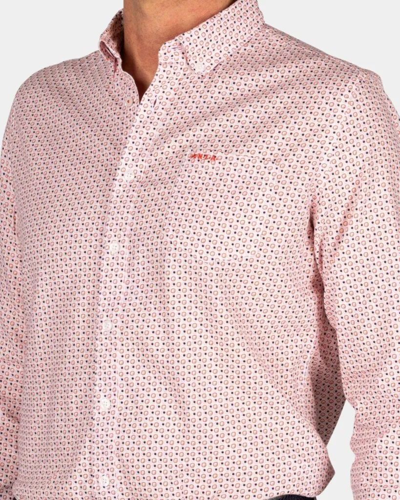 Chemise en lin imprimé orange NZA chez Urban Chic Dieppe