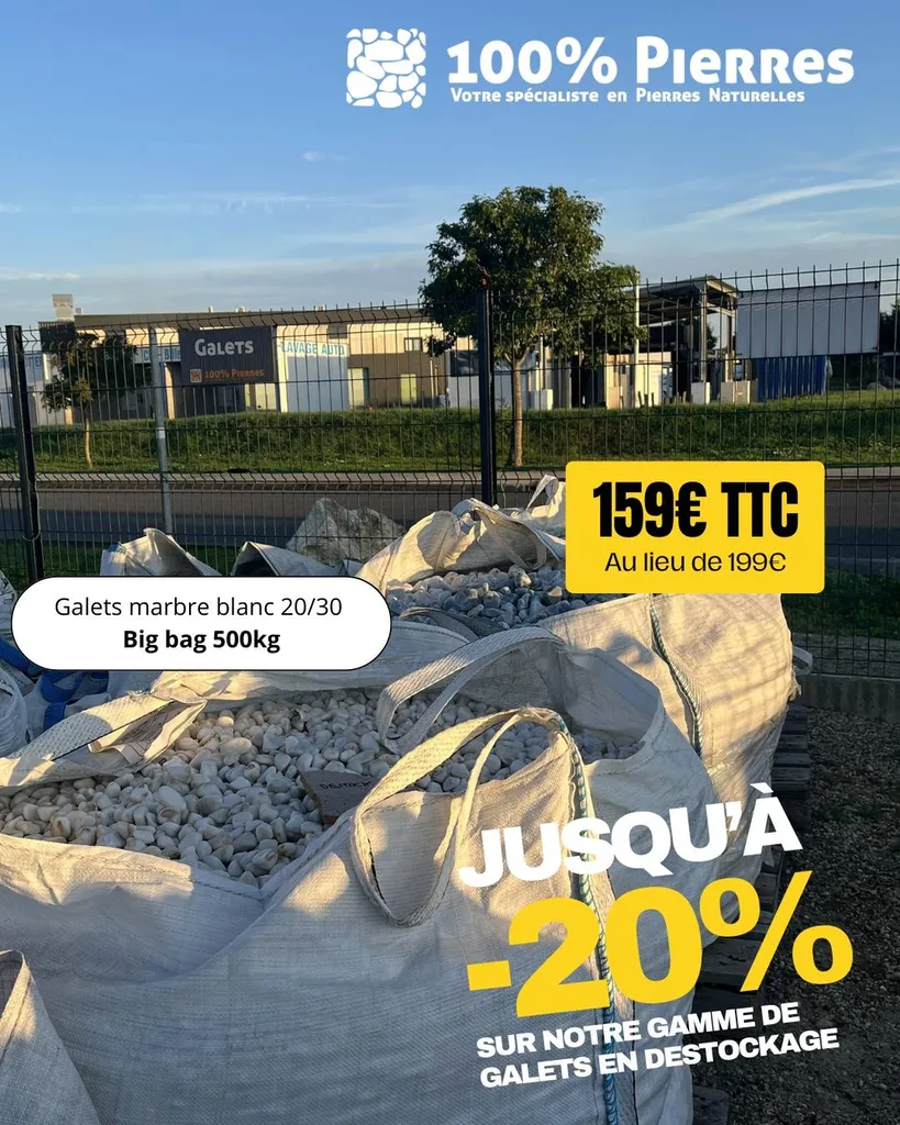 Destockage galets décoratifs chez 100% Pierres