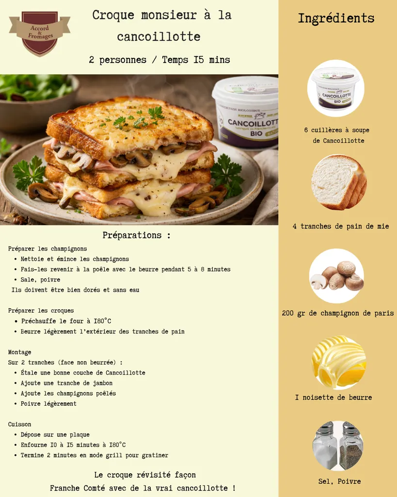 Croque monsieur à la cancoillote