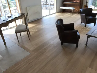 Pose de parquet contrecollé en chêne huilé gamme Oslo Naturel