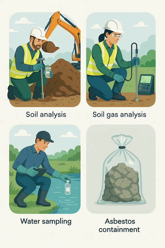 Une société de travaux de dépollution proposant divers analyses : sol, eau, gaz des sols, amiante dans le respect des normes à 1h de Marseille dans les Bouches-du-Rhône