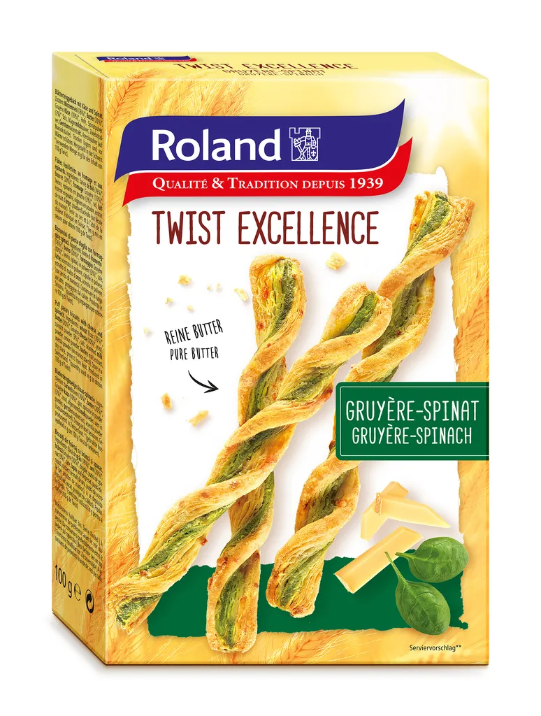 Feuilleté torsadé gruyère-épinard 100g - P003