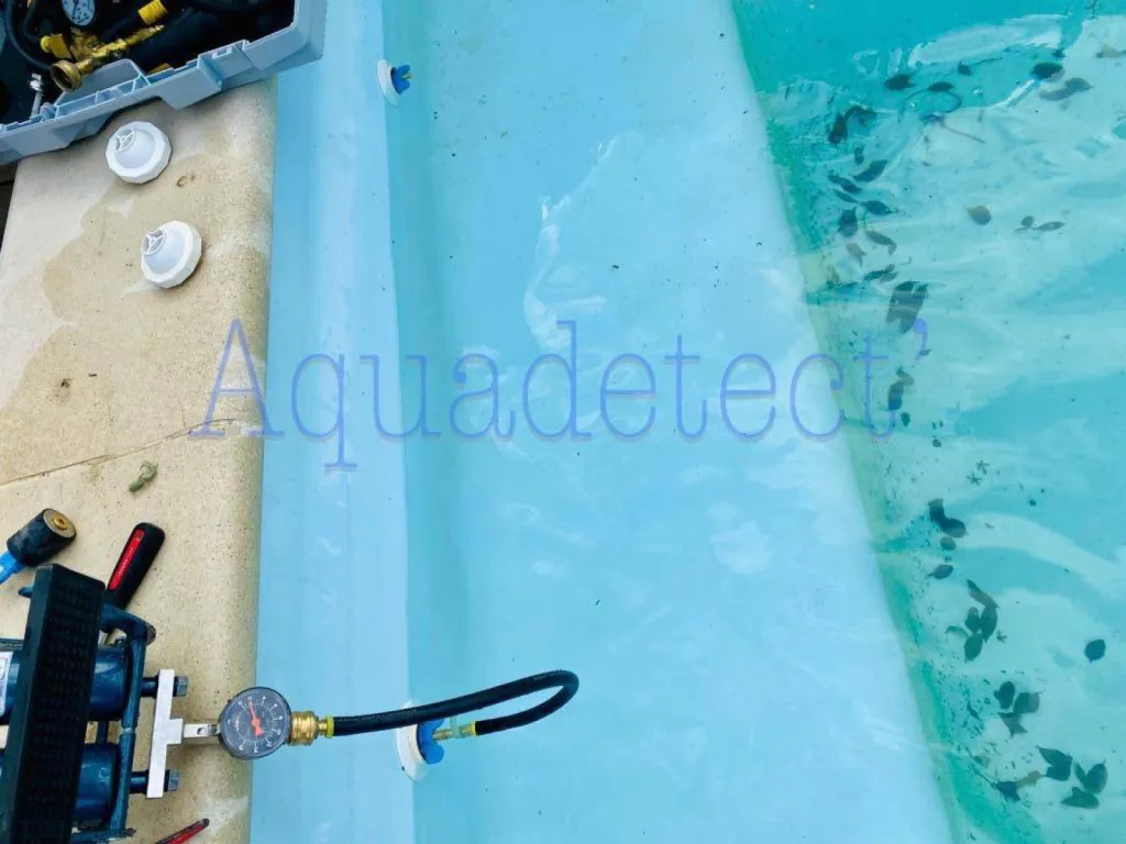 Recherche fuite d'eau non destructive sur piscine coque à CUGES LES PINS prés de MARSEILLE