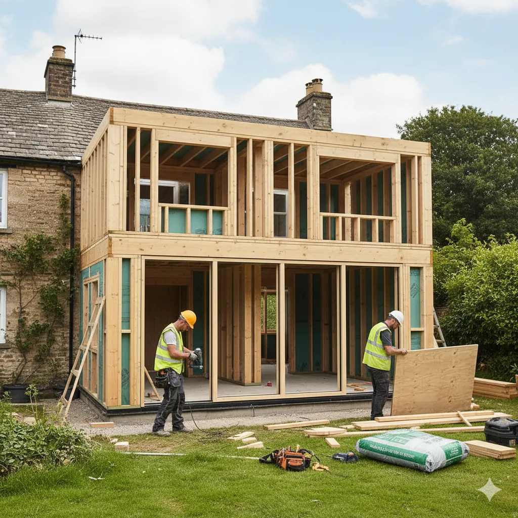 Extension avec ossature bois