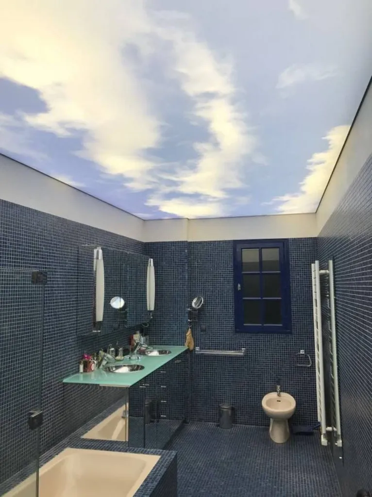 Plafond tendu BARRISOL lumineux ciel nuageux Grépiac
