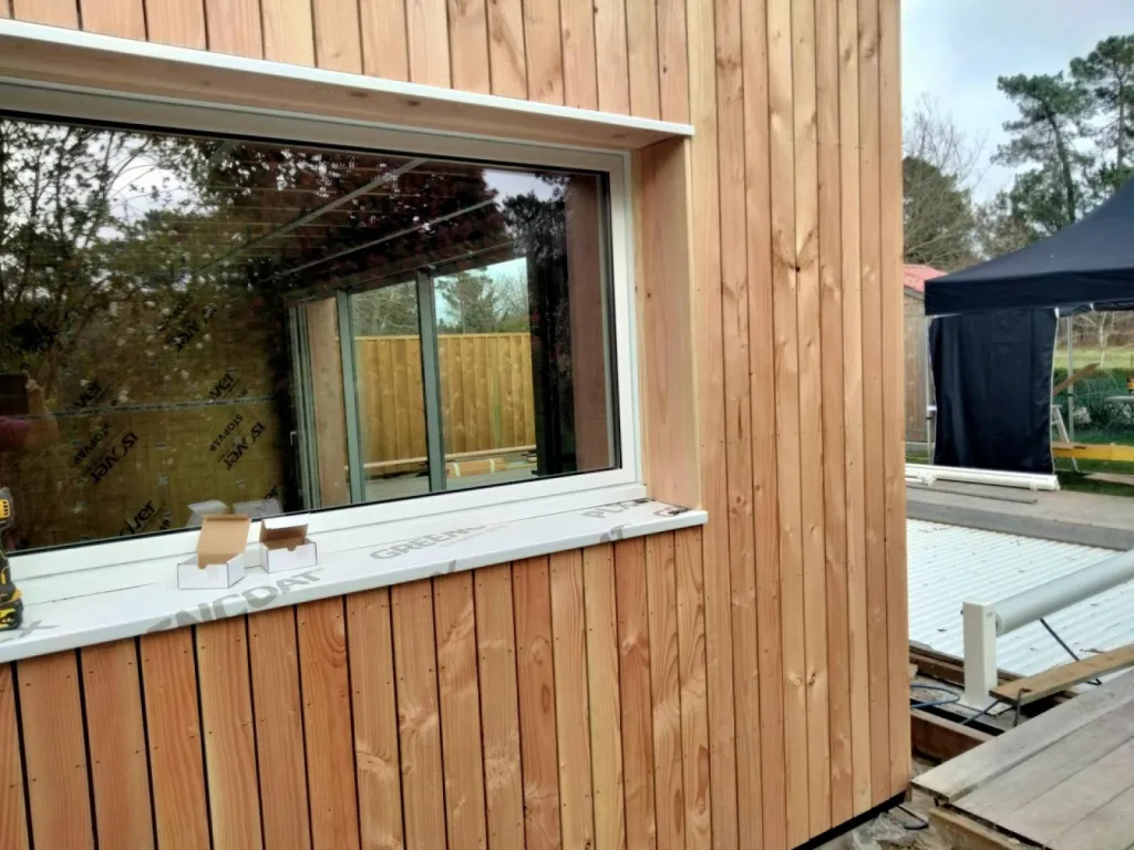 Construction d'une extension bois de 40m2 pour agrandir une maison existante sans autorisation avec isolant naturel sur le Bassin d'Arcachon (33)