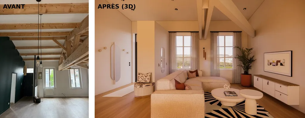 Conception 3D intérieur pour projet de rénovation à Bordeaux par une architecte d'intérieur
