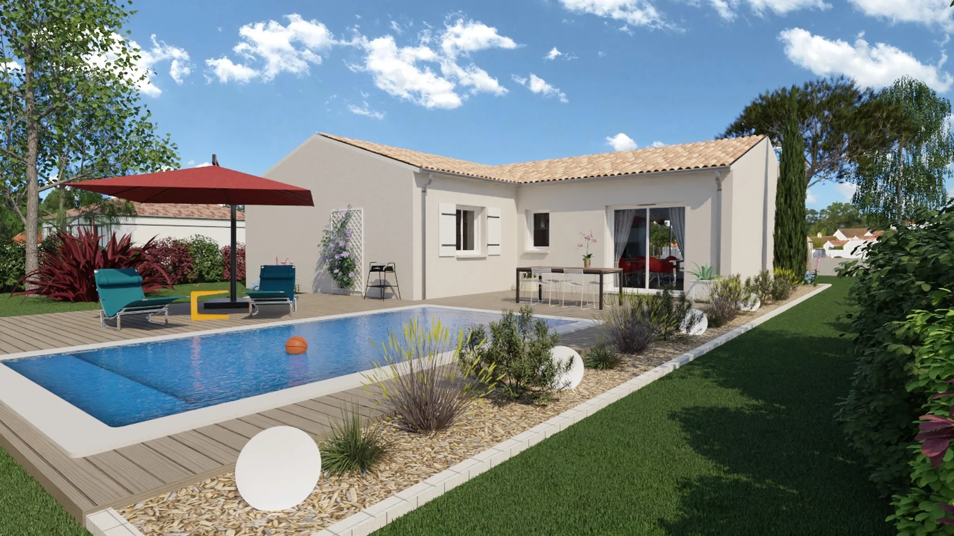 Maison Neuve de 106m² sur la commune du TAILLAN MEDOC, ce projet offre un cadre de vie privilégié, alliant tranquillité, nature et accessibilité.