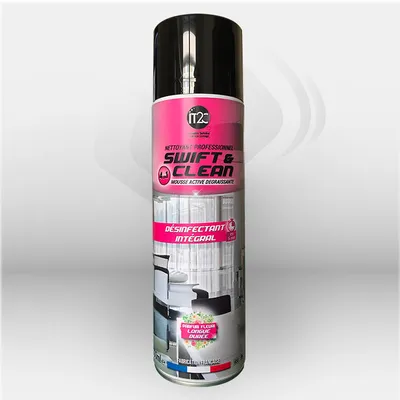 Swift Clean mousse nettoyante dégraissante détachante désodorisante désinfectante utilisée pour l'entretien et la désinfection des locaux professionnels à Mont-de-Marsan, Landes (40), Nouvelle-Aquitaine, disponible partout en France.