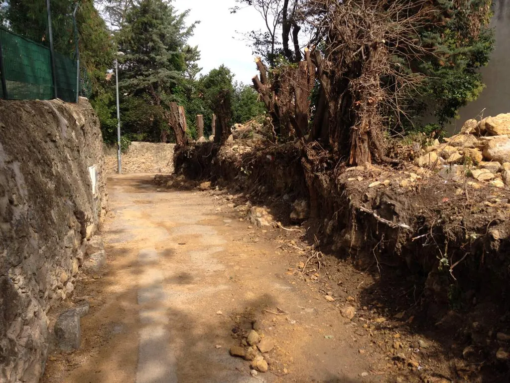 Rénovation d'un mur de soutènement en pierre à Salon-de-Provence - démolition