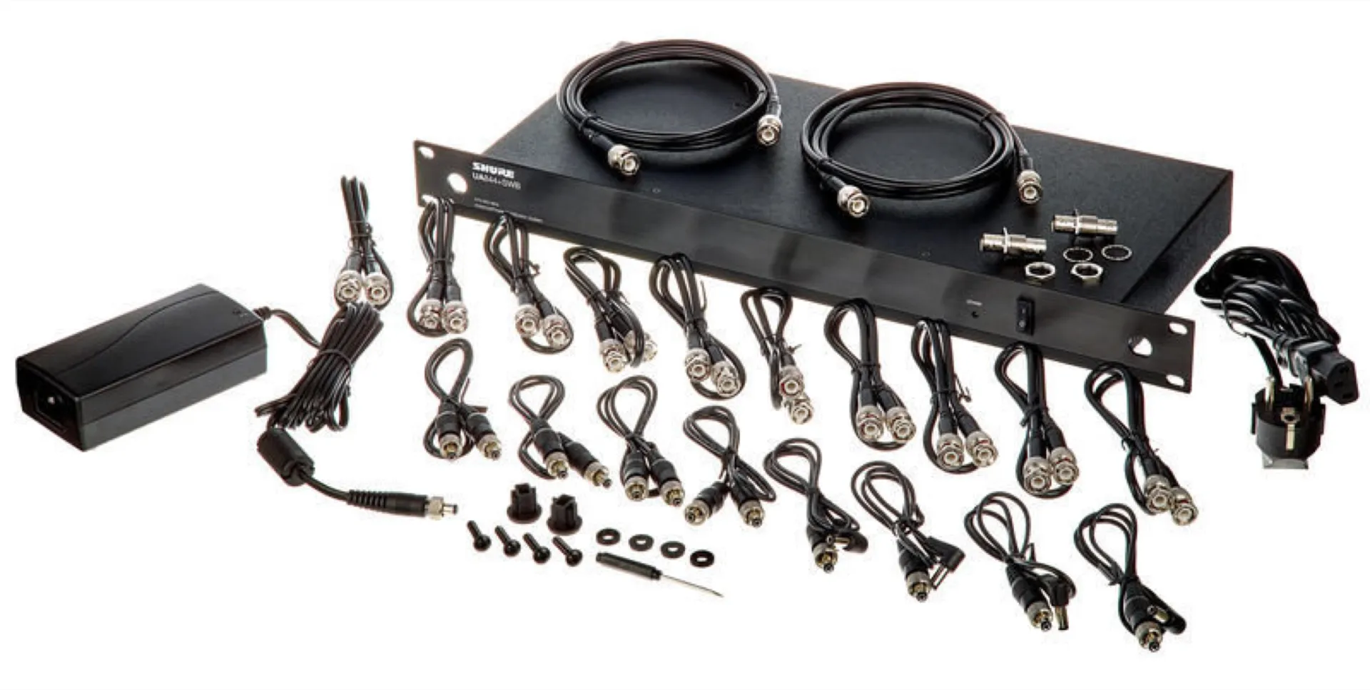 DISTRIBUTEUR AMPLIFICATEUR ANTENNE SHURE + ANTENNES + PIEDS