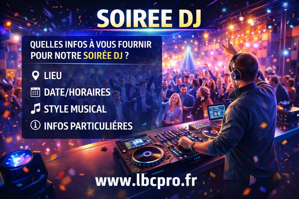 J'ai réservé chez LBC PRO un DJ pour ma soirée, quelles infos avez vous besoin ?