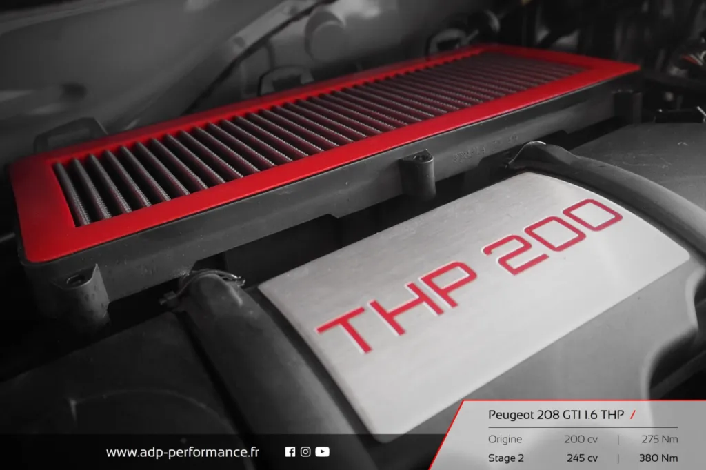 Reprogrammation moteur Stage 2 Montpellier - Peugeot 208 GTI 1.6 THP 200cv - ADP Performance