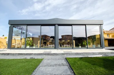Extension toit plat aluminium Bordeaux