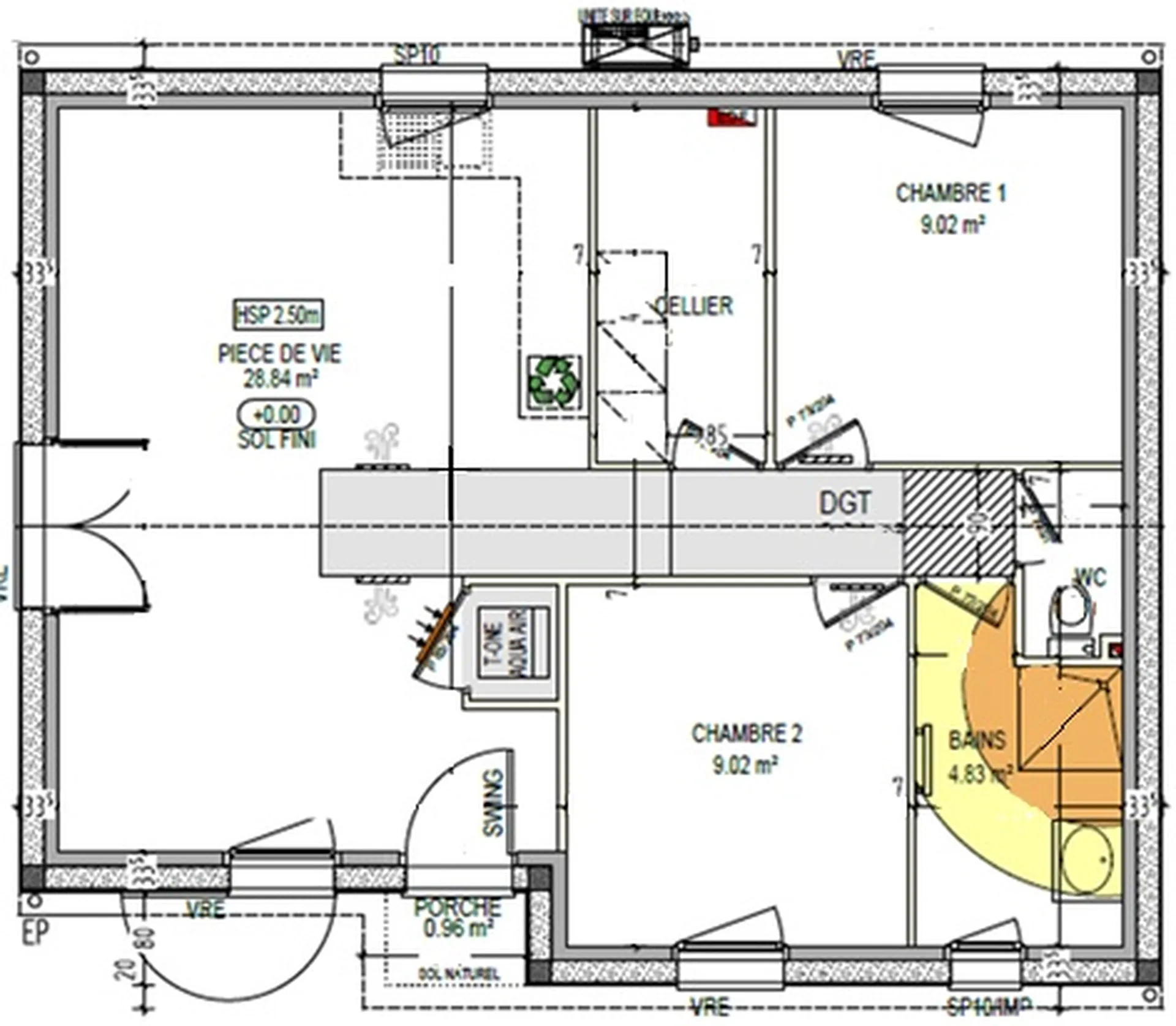 Maison plain-pied de 60 m²