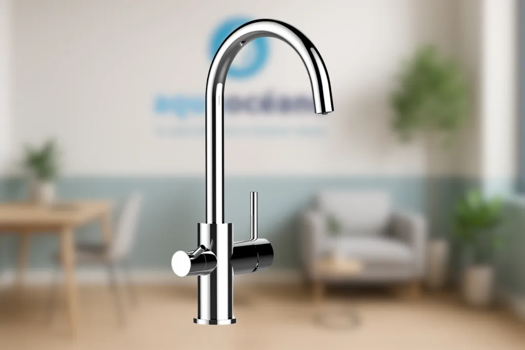 Robinet filtrant 3 voies COL PURE chromé pour eau froide filtrée et eau chaude ou froide du réseau