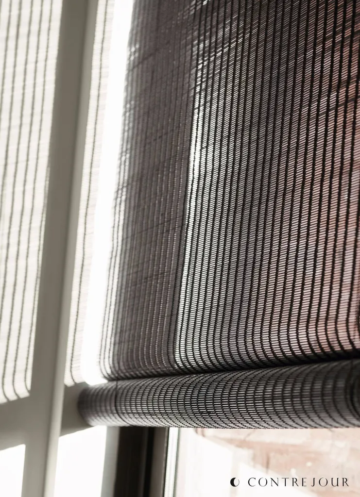 store bois tissé rouleau