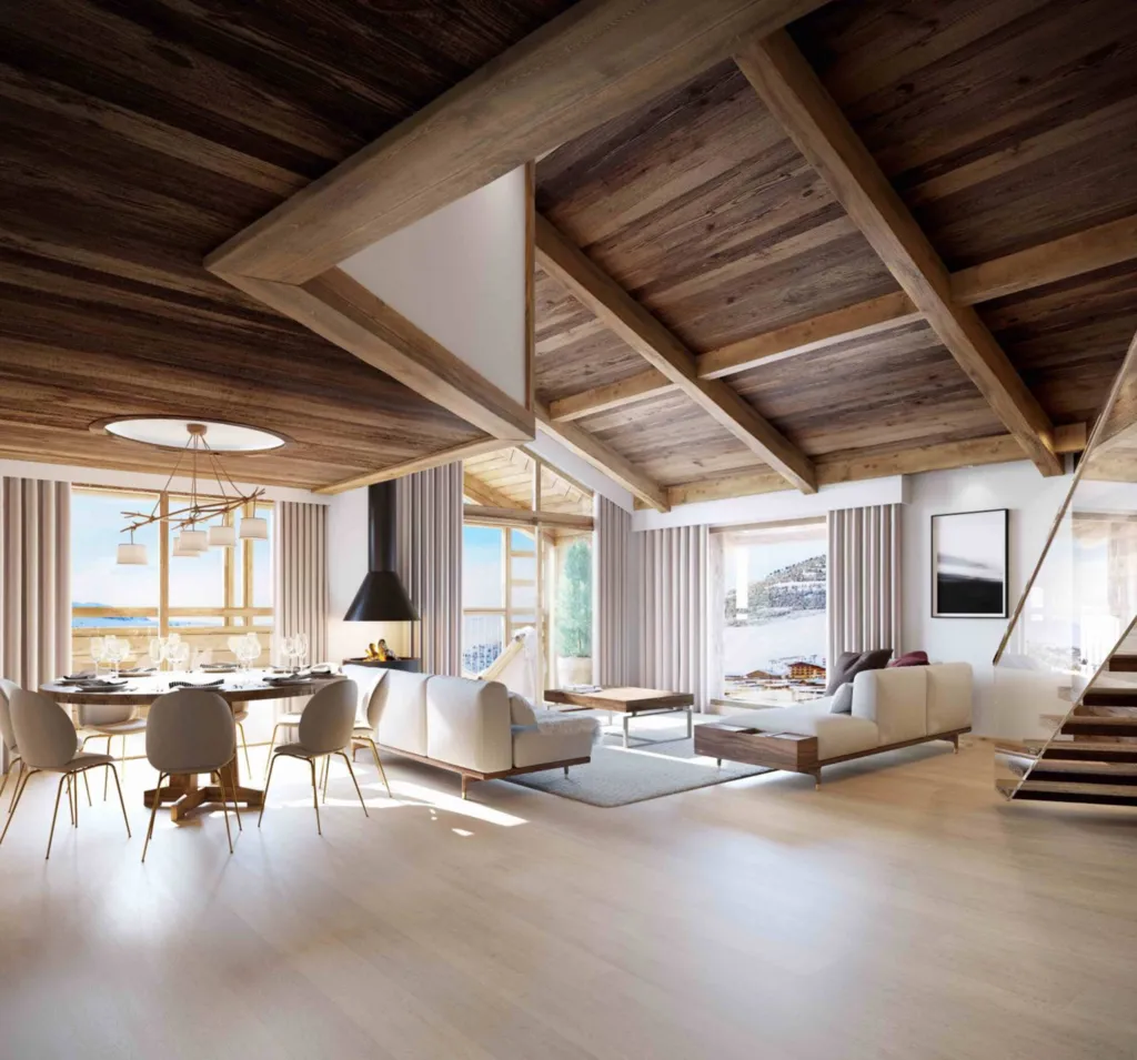 Appartements neufs du T2 au T5 avec une cuisines entièrement équipées et vues sur le domaine skiable à L'Alpe d'Huez (38)