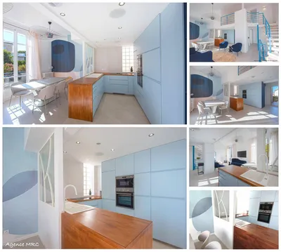 Aménagement d’un séjour lumineux en duplex avec verrière et cuisine intégrée – architecte d’intérieur Marseille centre