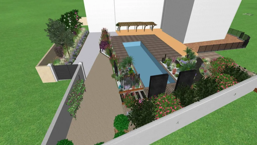 Modélisation 3D de jardin réalisée par un architecte paysagiste à Avignon