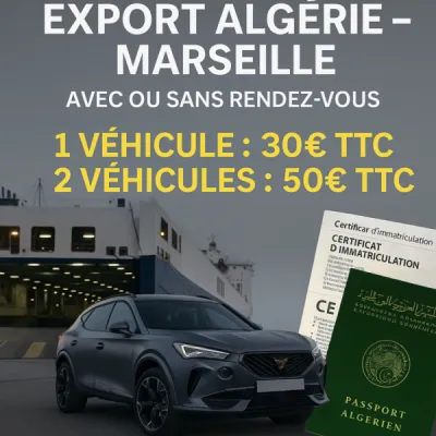 Contrôle technique volontaire export spécial Algérie à Marseille dans nos trois centres équipés pour véhicules essence , hybride , électrique , GPL