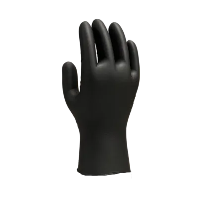 Gants nitriles non poudrés noir adaptés à la restauration, à l'agro alimentaire, au secteur de la santé