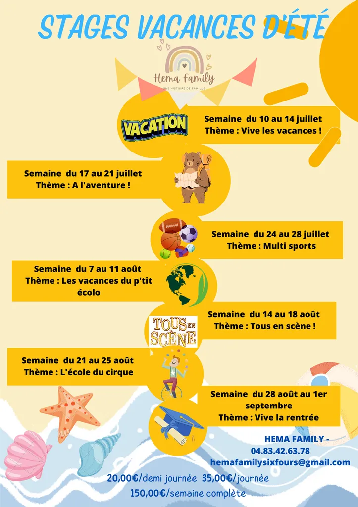 Venez découvrir nos stages vacances ludo-sportifs pour vos enfants âgés entre 3 et 10 ans à Six fours les plages ?